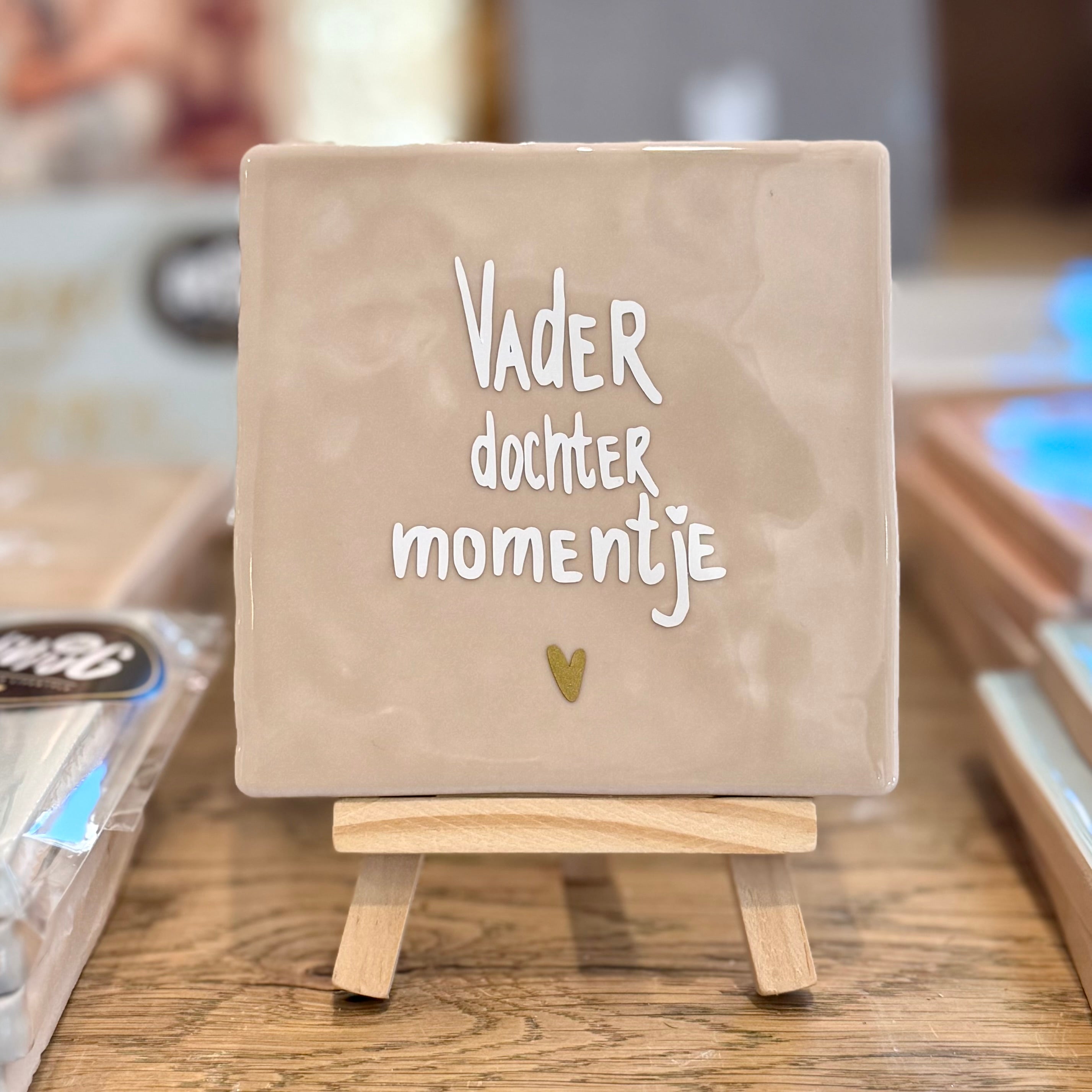 Vader dochter momentje | Tegeltje Maat S