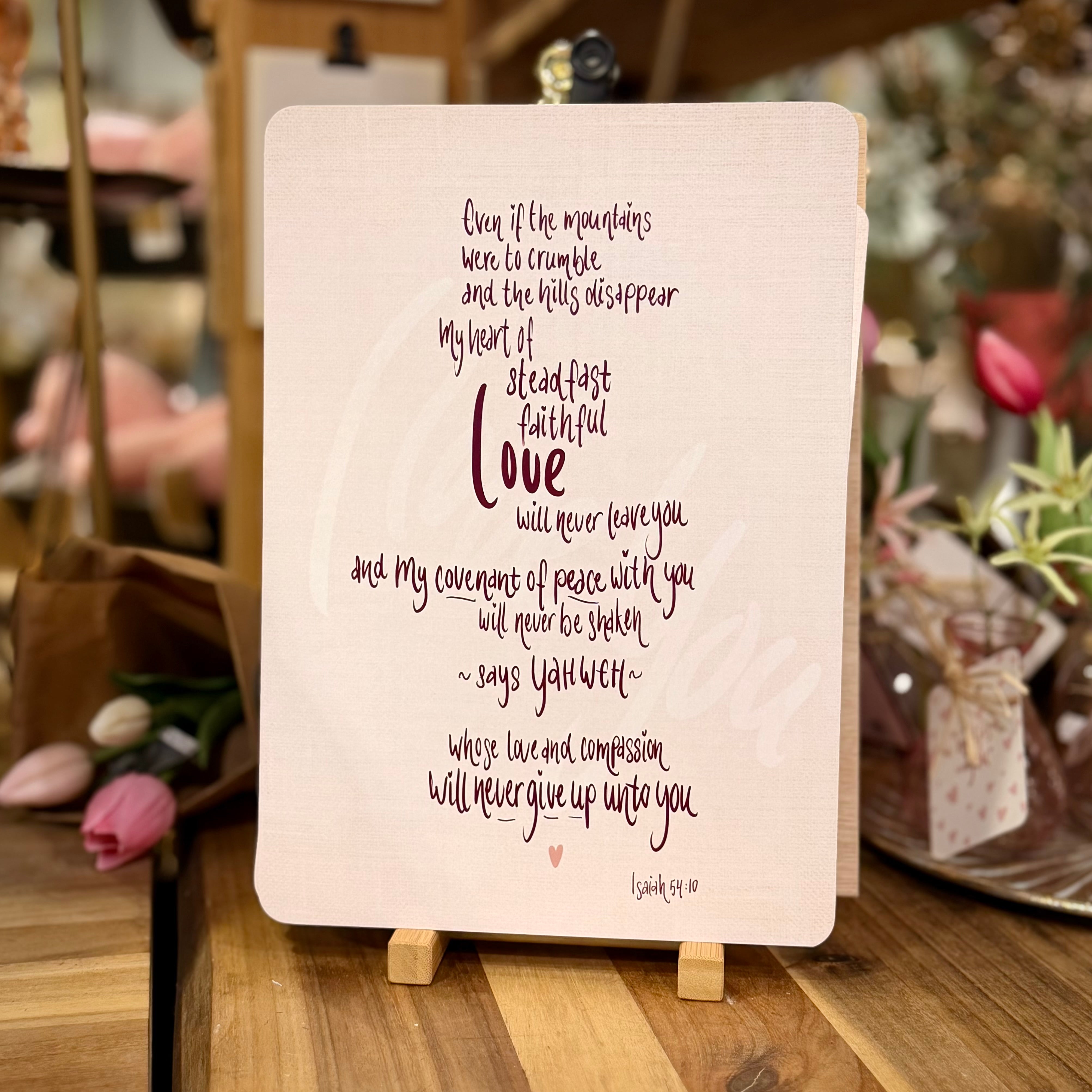 Steadfast Faithful Love | Isaiah 54:10 | A4 Poster