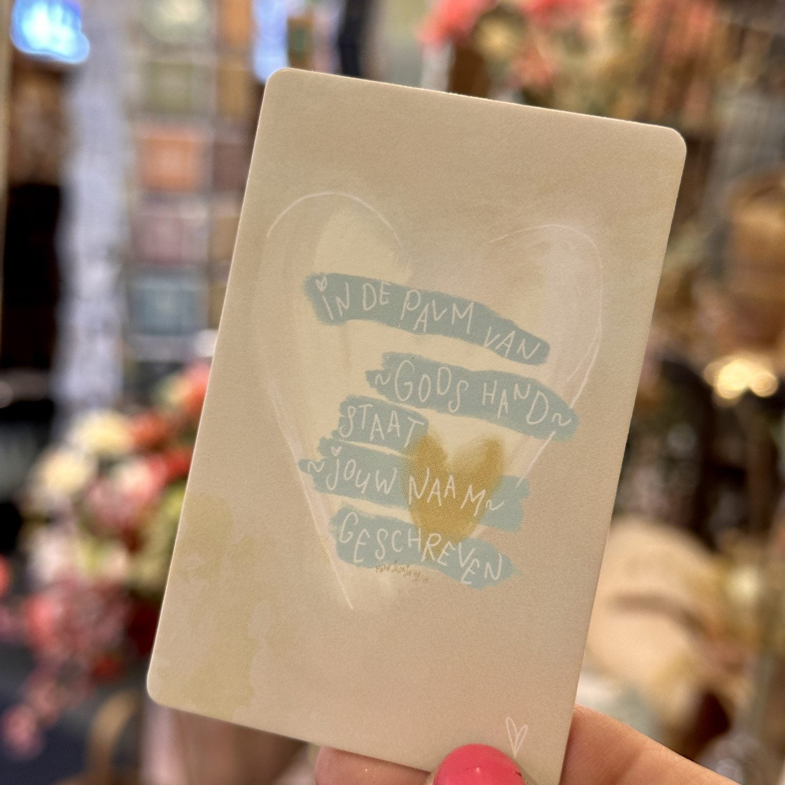 In de palm van Gods hand | Minikaartje