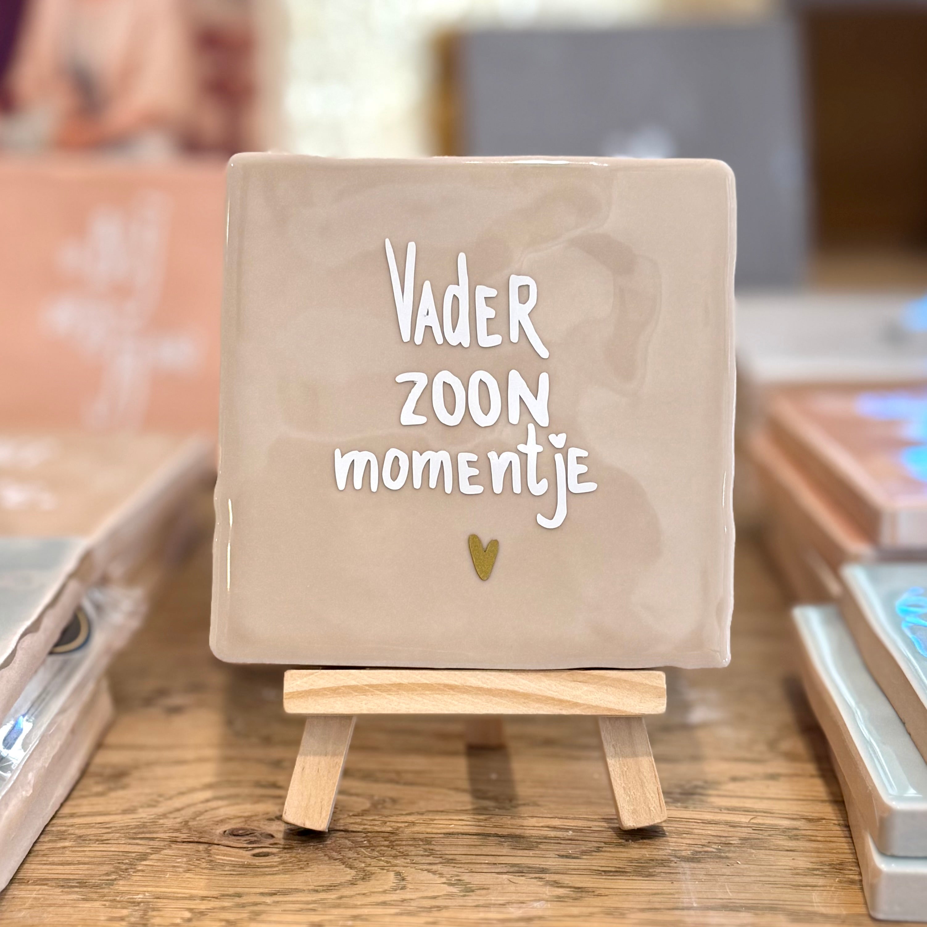 Vader zoon momentje | Tegeltje Maat S