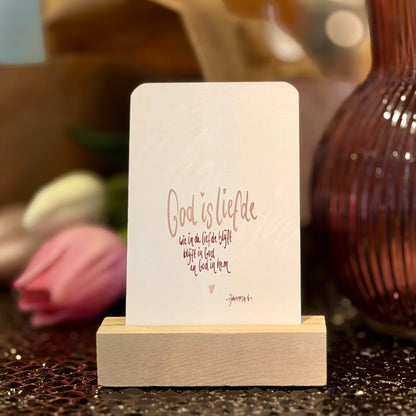 God is Liefde | 1 Johannes 4:16 | Minikaartje (kopie)